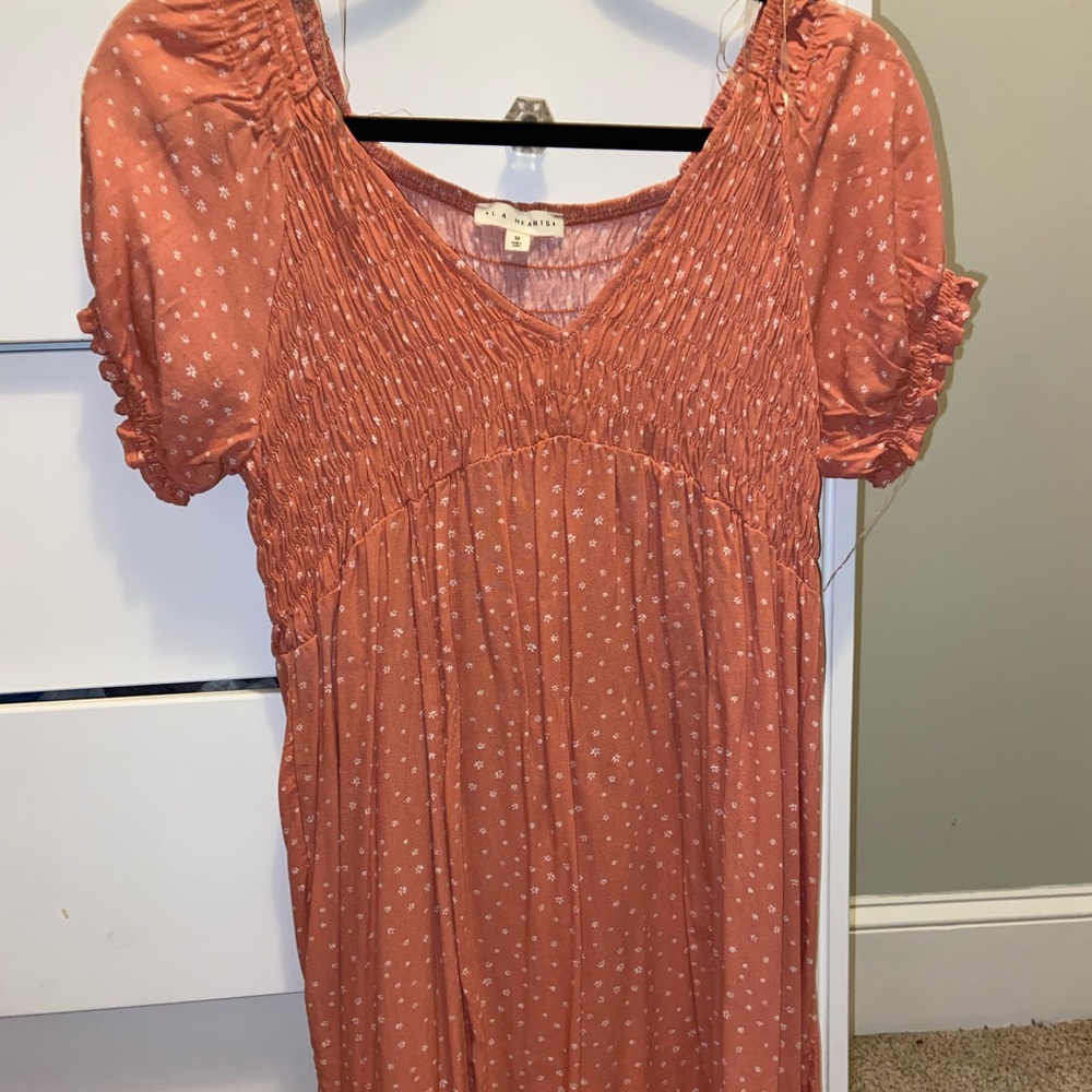orange and white sundress